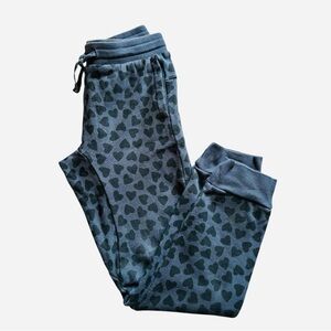 Tea Collection | Grey + Black Heart Print Joggers